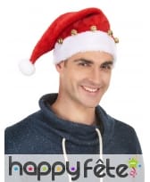 Bonnet de Père Noël décoré de grelots, image 1