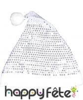 Bonnet de père noël pailletté argent