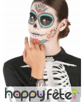 Bracelet de perles avec médaillon jour des morts, image 1