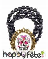 Bracelet de perles avec médaillon jour des morts, image 2
