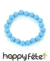 Bracelet de perles bleues en plastique