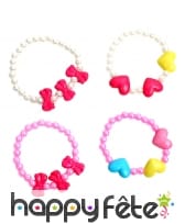 Bracelet de perles en plastique pour petite fille