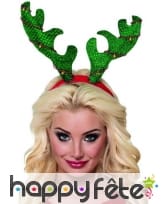 Bois de renne vert sur serre-tête