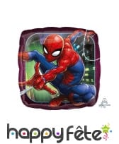 Ballon de Spiderman en action carré de 23 cm