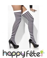 Bas de sorcière rayurés blanc noir, image 1