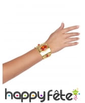 Bracelet doré serti de pierres rouges, image 1