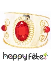 Bracelet doré serti de pierres rouges, image 2