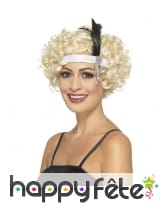 Bandeau de tête blanc en satin, charleston