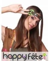 Bandeau de tête peace and love vert, image 1