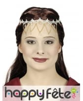 Bijou de t&ecirc;te blanc avec gemmes transparentes, image 1