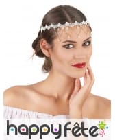 Bijou de t&ecirc;te blanc avec gemmes transparentes