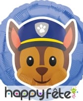 Ballon émoticone de Chase, Pat Patrouille 43cm