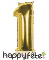 Ballon en forme de chiffre doré de 36 cm, image 2