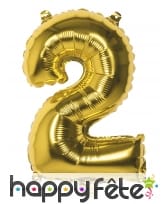 Ballon en forme de chiffre doré de 36 cm, image 3