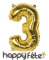 Ballon en forme de chiffre doré de 36 cm, image 4