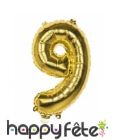 Ballon en forme de chiffre doré de 36 cm, image 9