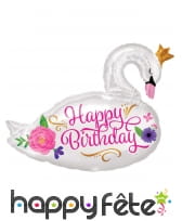 Ballon en forme de Cygne happy birthday,55 x 73 cm