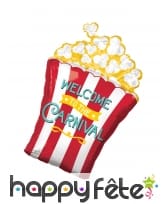 Ballon en forme de pot de popcorn, 50 x 73 cm