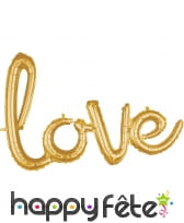 Ballon en forme du mot Love doré, 78cm