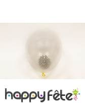 Ballons en latex transparent avec billes dorées