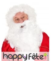 Barbe et perruque blanche bouclée père noel