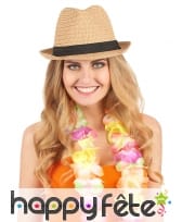 Borsalino en paille avec ruban noir, image 1