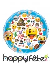Ballon émoticones rond en alu de 86cm