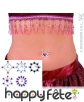 Bijoux en strass adhésif pour nombril et pendentif