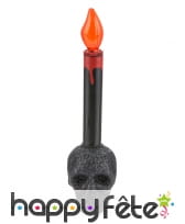 Bougie électrique sur crâne noir pailleté