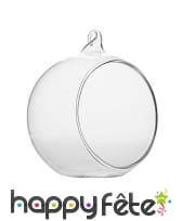 Boule en verre avec ouverture sur le côté, 6cm