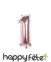 Ballon géant chiffre rose métallisé de 86 cm, image 2