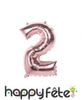 Ballon géant chiffre rose métallisé de 86 cm, image 3