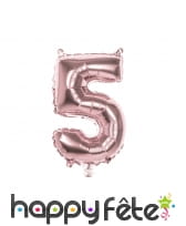 Ballon géant chiffre rose métallisé de 86 cm, image 6
