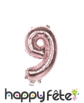 Ballon géant chiffre rose métallisé de 86 cm, image 10