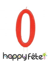 Bougie grand chiffre d'anniversaire rouge de 12cm, image 1