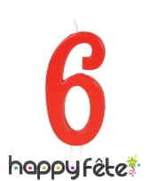 Bougie grand chiffre d'anniversaire rouge de 12cm, image 7