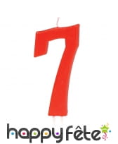 Bougie grand chiffre d'anniversaire rouge de 12cm, image 8