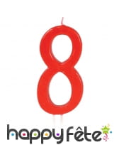 Bougie grand chiffre d'anniversaire rouge de 12cm, image 9