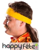 Bandeau jaune avec cheveux chatain coupe mulet, image 1