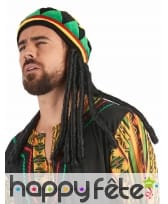 Bonnet Jamaïque avec dreadlocks pour adulte, image 1