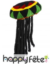 Bonnet Jamaïque avec dreadlocks pour adulte