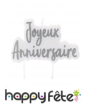 Bougie joyeux anniversaire pailletée de 8 cm, image 1