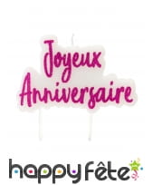 Bougie joyeux anniversaire pailletée de 8 cm, image 2