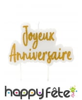 Bougie joyeux anniversaire pailletée de 8 cm, image 3