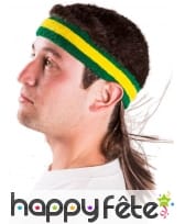 Bandeau jaune et vert avec cheveux coupe mulet, image 1