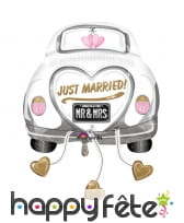 Ballon just married en forme de voiture