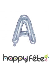 Ballon lettre argenté iridescent de 35 cm, image 1