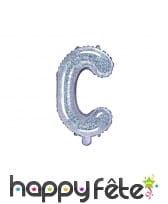 Ballon lettre argenté iridescent de 35 cm, image 3