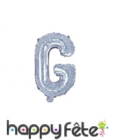 Ballon lettre argenté iridescent de 35 cm, image 7