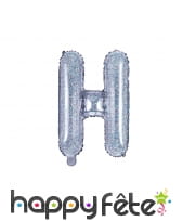 Ballon lettre argenté iridescent de 35 cm, image 8